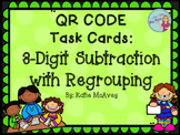 3-Digit Subtraction with Regrouping QR Code Task Cards
