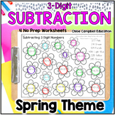 3 Digit Subtraction with Regrouping Spring Color by Number