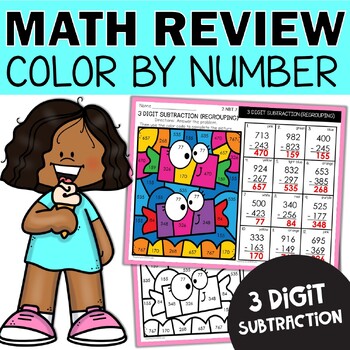 Preview of 3 Digit Subtraction with Regrouping Worksheets - Busy Work No Prep Math Center