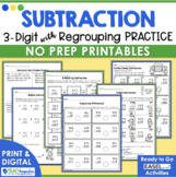 3 Digit Subtraction with Regrouping No Prep Easel™ Ready W