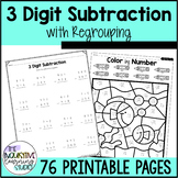 3 Digit Subtraction with Regrouping Worksheets | Triple Di