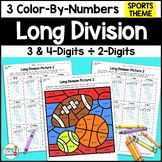 3-Digit and 4-Digit by 2-Digit Long Division Practice Colo