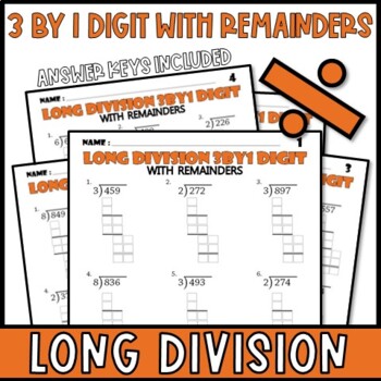 long division with remainders worksheet teaching resources tpt