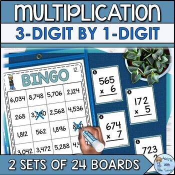 Preview of 3-Digit by 1-Digit Multiplication Bingo Game