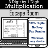 3 Digit by 1 Digit Multiplication Activity: Digital Escape