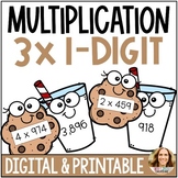 3 Digit by 1 Digit Multiplication Matching Game - Digital 