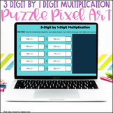 3 Digit by 1 Digit Multiplication Puzzle Pixel Art
