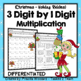 3 Digit by 1 Digit Multiplication Riddles | Christmas Math