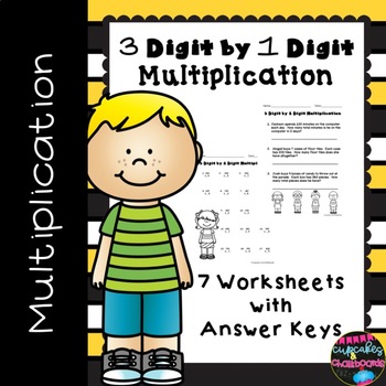 Preview of 3 Digit by 1 Digit Multiplication Worksheets  Multiplication Practice