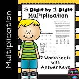 3 Digit by 1 Digit Multiplication Worksheets  Multiplicati