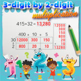 3 Digit by 2 Digit Area Model & Partial Product Multiplica