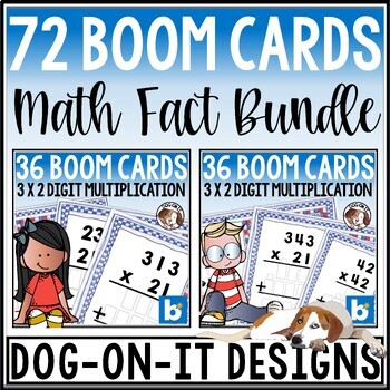 Preview of 3 Digit by 2 Digit Multiplication Boom Cards Bundle