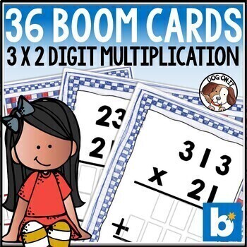 3 Digit by 2 Digit Multiplication Boom Cards Freebie