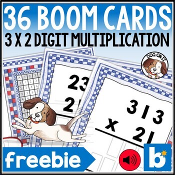 Preview of 3 Digit by 2 Digit Multiplication Boom Cards With Audio Freebie