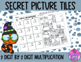 3 Digit by 2 Digit Multiplication Halloween Themed Secret 