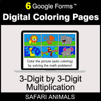 Preview of 3-Digit by 3-Digit Multiplication - Digital Coloring Pages | Google Forms