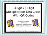 3-Digit x 1-Digit Multiplication Task Cards with QR Codes