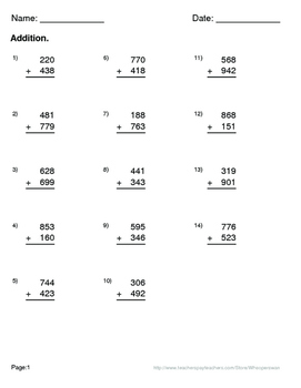 3-Digit Addition Maze - Valentines Day Math by WhooperSwan | TpT