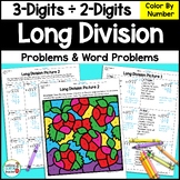 3-Digit by 2-Digit Long Division Color by Number Practice 