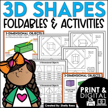 Preview of 3D Shapes Activities PRINTABLE and DIGITAL for Google Classroom