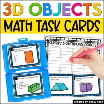 Preview of 3D Shapes Task Cards | Volume of Rectangular Prisms Activities