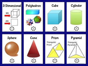 worksheets grade 3 shapes 1 dimensional and Card 3D Activities Trading Vocabulary Games by Shapes