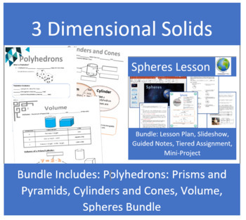 Preview of 3 Dimensional Solids Bundle (Shapes and Volume)