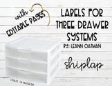 3 Drawer Organizer Labels - Ship Lap Themed