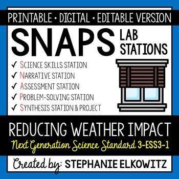 Preview of 3-ESS3-1 Reducing Weather Impact Lab Activity | Printable, Digital & Editable