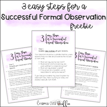 Preview of Highly Effective Formal Observation: 3 Easy Steps Checklist