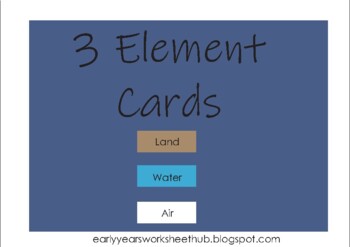 Preview of 3 Elements Cards