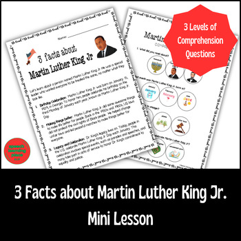 Preview of 3 Facts About Martin Luther King Jr Mini Lesson | Coloring Pages | FREEBIE