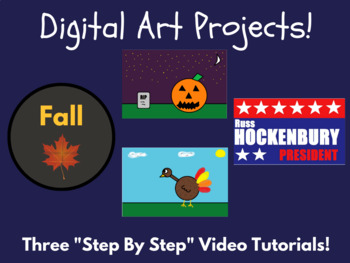 Preview of 3 Fall Digital Art Projects (Halloween, Thanksgiving, Election 2020)