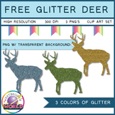 3 Free Glitter Deer Silhouette's Clip Art Set
