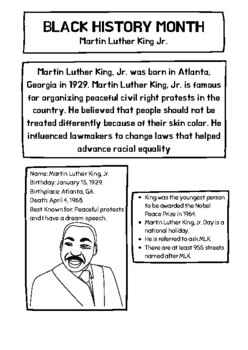 Preview of 3 Free Printable Reading Handouts for Black History Month