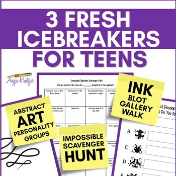 Preview of 3 Fresh Icebreakers for Teens - High Middle School - Secondary Ice Breakers