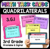 Quadrilaterals Math Task Cards with Digital 3.G.1