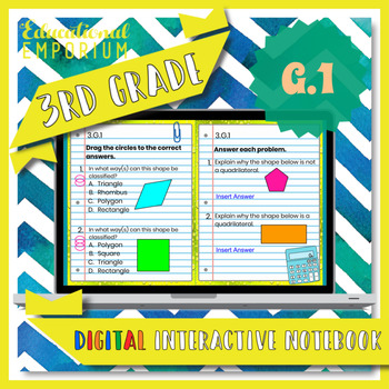 Preview of 3.G.1 Interactive Notebook: Shape Categories & Attributes for Google Classroom™