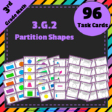 3.G.2 Task Cards ★ Partition Shapes 3rd Grade Math Centers