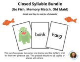 3 Games in 1-Closed Syllable Bundle (Go Fish, Memory Match