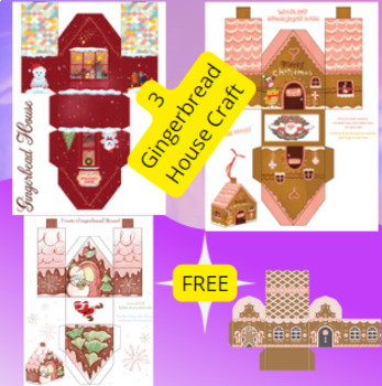 3 Gingerbread House Craft + FREE HOUSE CHRISTMAS ORNAMENTS | TPT
