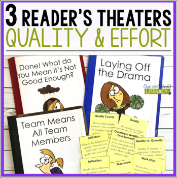 Preview of 3 Growth Mindset Reader's Theaters - Quality of Work and Effort