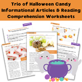 3 Halloween Candy Informational Articles with Reading Comp