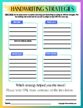Preview of 3 Handwriting Strategies Lesson Handouts