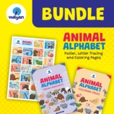 3 IN 1 - ANIMAL ALPHABET BUNDLE - Poster, Coloring Pages a