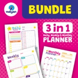 3 IN 1 - PLANNERS BUNDLE - Daily, Weekly and Monthly