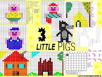 Preview of 3 LITTLE PIGS,  CODING AND PIXEL ART LABORATORY, 11 PAGES