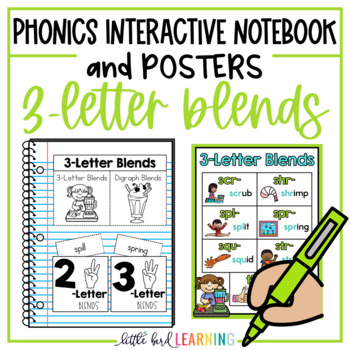 3-Letter Blends Interactive Notebook Activities and Posters | TPT