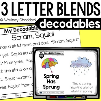 Preview of 3 Letter Blends Decodable Readers & Passages - Clusters SPR, STR, SCR, & SPL