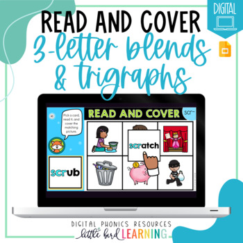 Preview of 3-Letter Blends and Trigraphs - Digital Read and Cover | Distance Learning